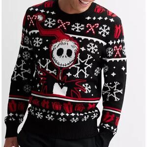 Disney Nightmare Before Christmas Jack Skellington Jolly Jack Holiday Sweater L